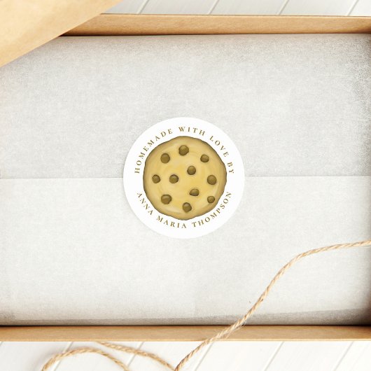 Sticker Rond Joli cookie fait maison avec amour