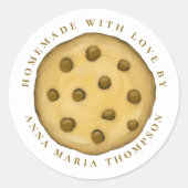Sticker Rond Joli cookie fantaisiste fait maison avec amour (Devant)