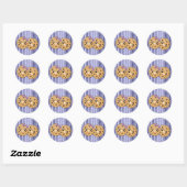 Sticker Rond Joli Couple de Biscuits au Chocolat Kawaii (Feuille)