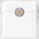 Sticker Rond Joli Couple de Biscuits au Chocolat Kawaii (Sac)