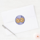 Sticker Rond Joli Couple de Biscuits au Chocolat Kawaii (Enveloppe)