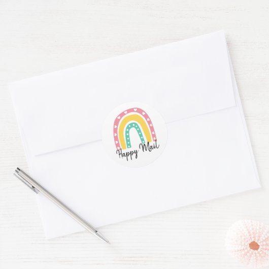 Sticker Rond Joli courrier Rainbow (Enveloppe)