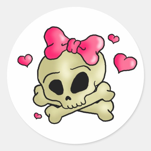 Sticker Rond Joli crâne (Devant)