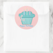 Sticker Rond Joli Cupcake d'anniversaire (Sac)