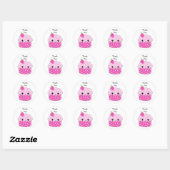 Sticker Rond Joli Cupcake Merci (Feuille)