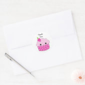 Sticker Rond Joli Cupcake Merci (Enveloppe)