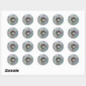 Sticker Rond Joli Dandelion blanc (Feuille)