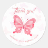 Sticker Rond Joli dans Pink Ballerina Fête d'anniversaire de fi (Devant)