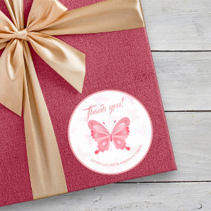 Sticker Rond Joli dans Pink Ballerina Fête d'anniversaire de fi