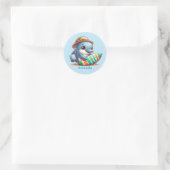 Sticker Rond Joli dauphin ajouter nom surf (Sac)