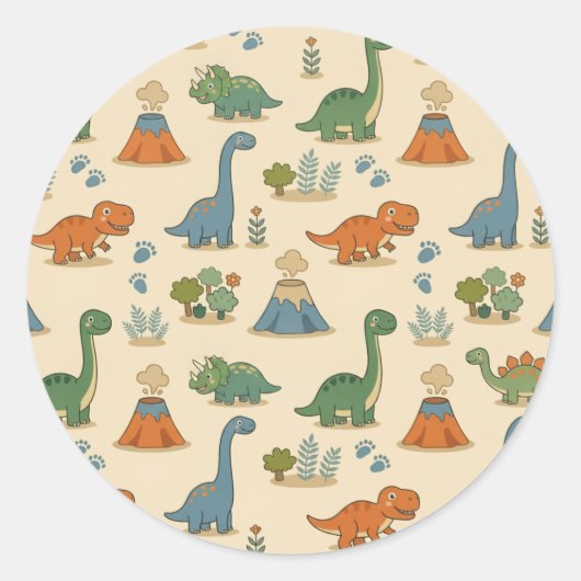 Sticker Rond Joli Dino (Devant)