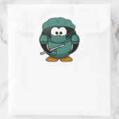 Sticker Rond Joli docteur en dessin (Sac)