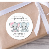 Sticker Rond Joli Elephant Garçon Et Fille Baby shower Twin