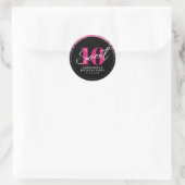 Sticker Rond Joli en Parties scintillant rose Glam Sweet sixtee (Sac)