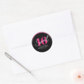 Sticker Rond Joli en Parties scintillant rose Glam Sweet sixtee (Enveloppe)