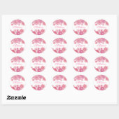 Sticker Rond Joli en rose Peint Girls Nom Cupcake Topper (Feuille)