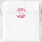 Sticker Rond Joli en rose Peint Girls Nom Cupcake Topper (Sac)