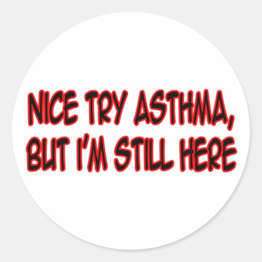Sticker Rond Joli Essai Asthme... (Devant)