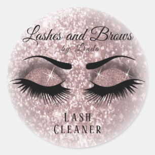 Sticker Rond Joli Eyelashes Nettoyant Lash Design - Rose