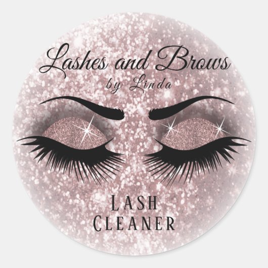 Sticker Rond Joli Eyelashes Nettoyant Lash Design - Rose (Devant)