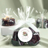 Sticker Rond Joli Fall Green & Plum Citrouille Baby shower à th