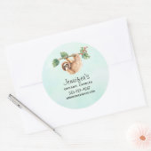 Sticker Rond Joli fentes accroché à l'aquarelle vers le bas (Enveloppe)