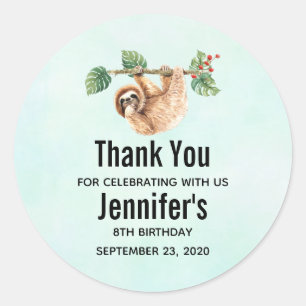 Sticker Rond Joli fentes accroché à l'aquarelle vers le bas Ann