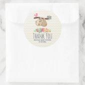 Sticker Rond Joli fentes Brown accrochées à l'envers (Sac)