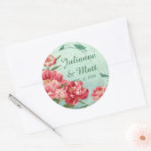 Sticker Rond Joli Fleur Rétro Favoriser Sceau Peonies Chintz (Enveloppe)