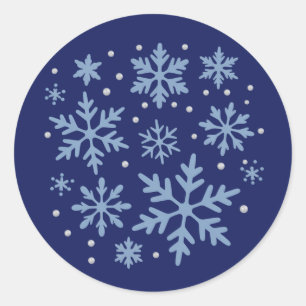 Sticker Rond Joli flocon de neige Noël Fêtes d'hiver Cozy Xmas
