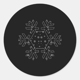 Sticker Rond Joli Flocon De Neige T Chemise Amateur De Neige Sk