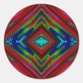 Sticker Rond ~ Joli Fractal multicolore ~ (Devant)