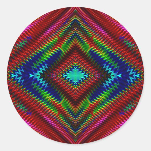 Sticker Rond ~ Joli Fractal multicolore ~ (Devant)