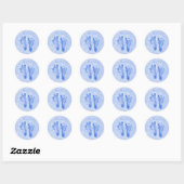 Sticker Rond Joli Garçon Empreintes Bébé Nouveaux Annoucements  (Feuille)