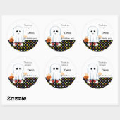 Sticker Rond Joli garçon fantôme (Feuille)