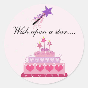 Sticker Rond Joli gâteau et étoiles avec citation