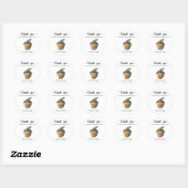 Sticker Rond Joli gland - merci (Feuille)