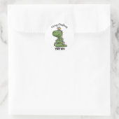 Sticker Rond Joli Green Tree Rex Dino Lumières Joyeux Noël (Sac)