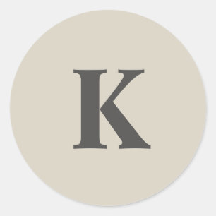 Sticker Rond Joli gris Monogramme