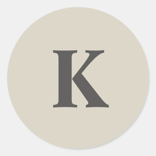 Sticker Rond Joli gris Monogramme (Devant)