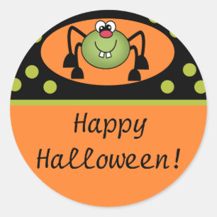 Sticker Rond Joli Halloween à l'araignée mignonne