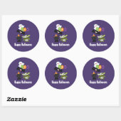 Sticker Rond Joli Halloween Chat, chauve-souris, maman et fantô (Feuille)
