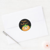 Sticker Rond Joli Halloween Citrouille (Enveloppe)