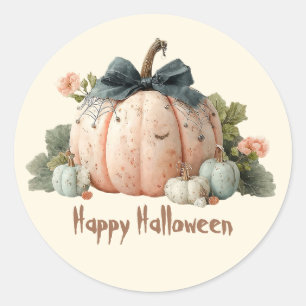 Sticker Rond Joli Halloween du Citrouille du mignon Pastel