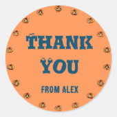 Sticker Rond Joli Halloween Éffrayant Anniversaire Merci (Devant)