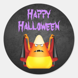 Sticker Rond Joli Halloween Éffrayant de maïs bonbon