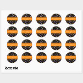 Sticker Rond Joli Halloween noir couleur mignonne (Feuille)
