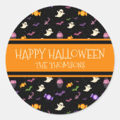Sticker Rond Joli Halloween noir couleur mignonne (Devant)