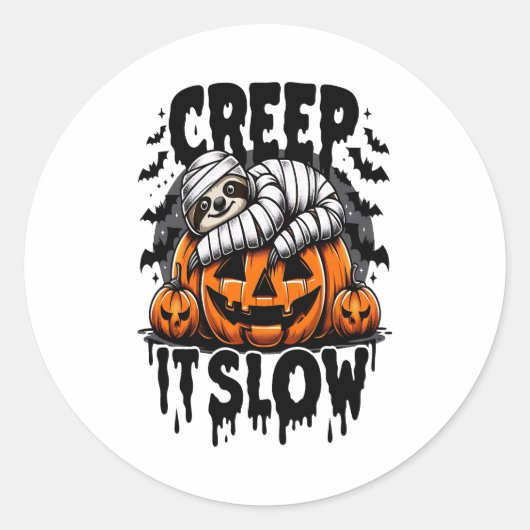 Sticker Rond Joli Halloween Sloth (Devant)