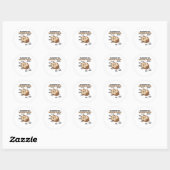 Sticker Rond Joli Hérisson Explication Anatomie D'Un Hérisson (Feuille)